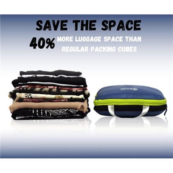Extra Large Compression Packing Cubes for Travel Packaging  Ultralight Compression Packing Cubes Set, Suitcase and Backpack Travel Organizer